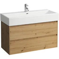LAUFEN LANI Waschtischunterbau, 2 Schubladen, SoftClose, 985x515x450mm, H4035621122671, Farbe: Wildeiche