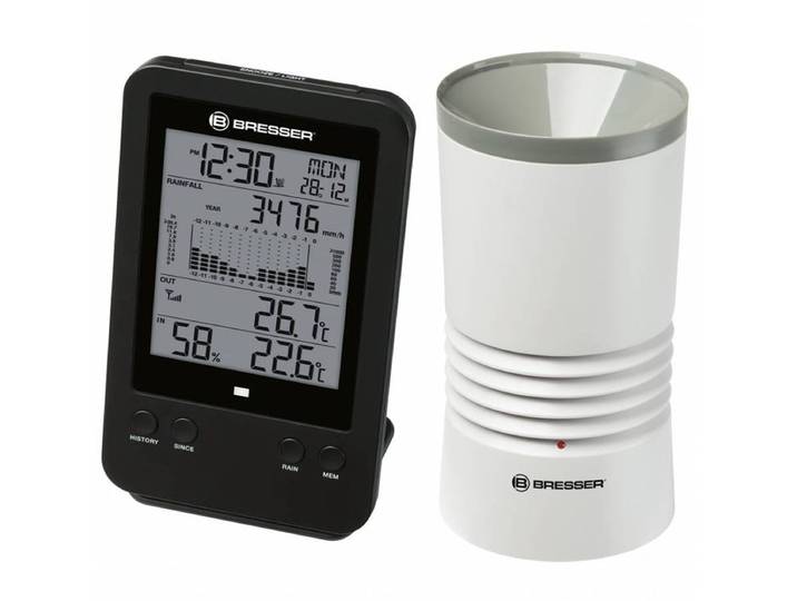 Bresser Weerstation - Bresser Professionele 3-in-1 Regenmeter incl. Luchtvochtigheids- en Temperatuurmeter