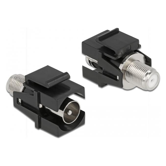 Delock Keystone Modul IEC Stecker zu F Buchse schwarz (Keystone Modul) (86856)