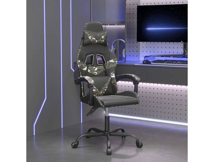 vidaXL Gaming-Stuhl Schwarz und Tarnfarben Kunstleder