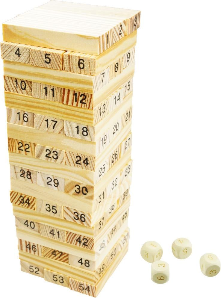 KinderSafe Houten blokken puzzelspel Jenga met 48 stuks