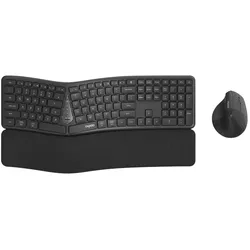 Rapoo Kabelloses Multimodus-Kombi-Set 8810ME, DE-Layout Ergonomisches Design,1600 DPI optische Maus, Verbindung zu mehreren Geräten