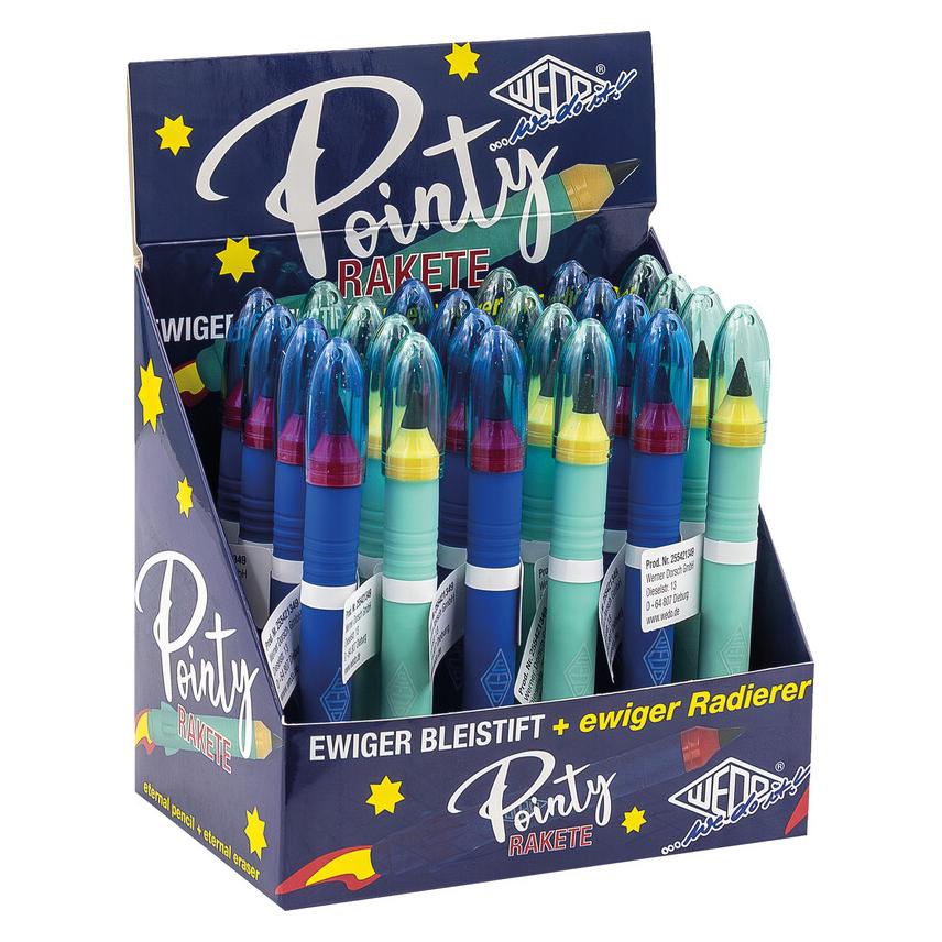Wedo Ewiger Bleistift "Ponity Rakete" mit Radierschaft mit Deckel, muss nicht angespitzt werden, der... (HB) (255421349)