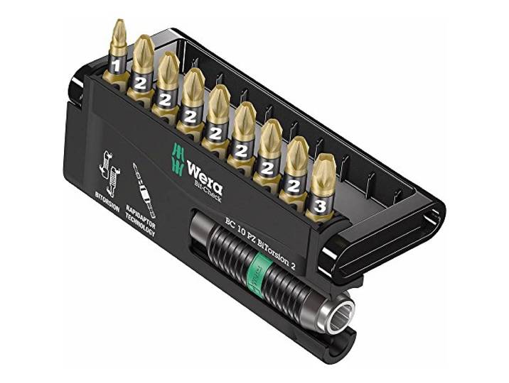 Wera Bit-Check 10 PZ BiTorsion 2 All Round Long Life Pozidriv Bit Set, voor boor/bestuurders, 10st, 05347153001