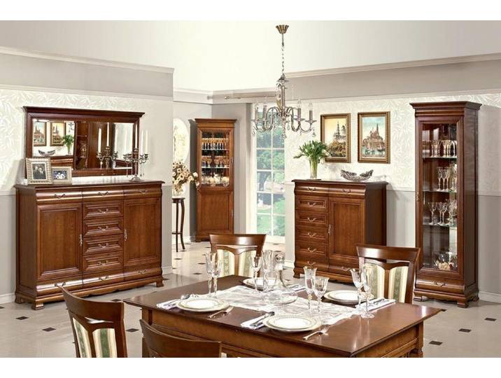 Xlmoebel Sideboard Klassisches Holzmöbel Set 5tlg für Wohnzimmer mit Eckvitrine (5tlg, 5tlg. Holzmöbel-Set), Made in Europa