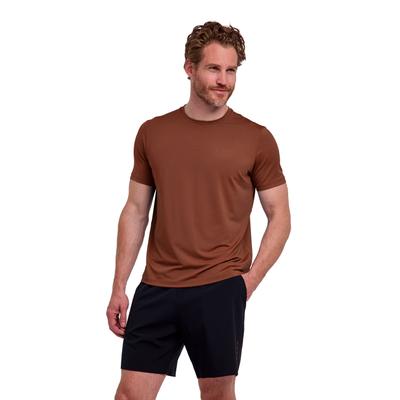 T-Shirt FALKE "FALKE T-Shirt", Herren, Gr. S, chestnut (5534), Shirts T-Shirt