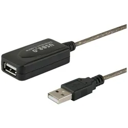 Savio USB cable USB-A - USB-A 10 m black ( CL-130) (10 m, USB 2.0), USB Kabel