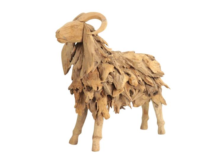 Sculture de Bouc en Teck