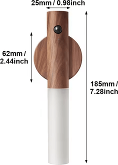 Inspire Curations Magnetic PIR Motion Sensor LED Wall Light walnut