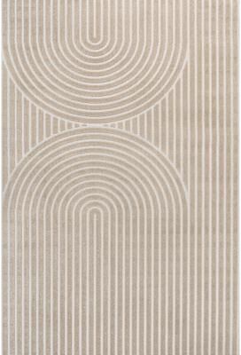 JONATHAN Y Peater High-Low MidCentury Modern Arch Stripe Two-Tone Indoor/Outdoor Rug