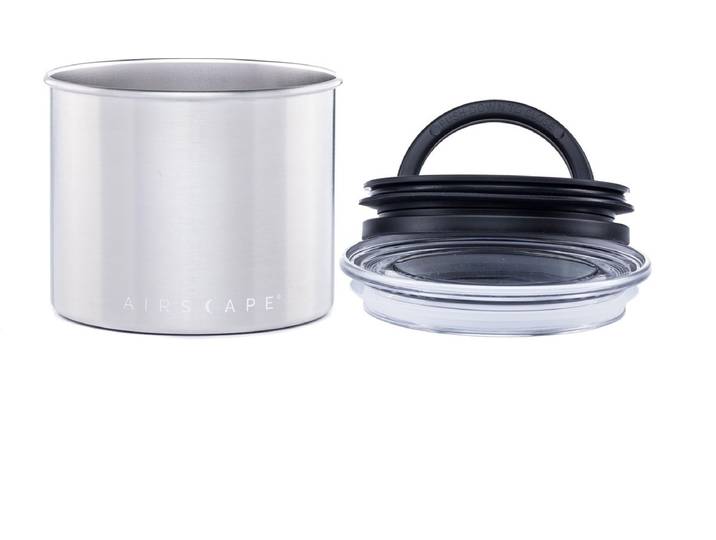 Planetary Design - Airscape - Koffiebonen - Voorraadpotten - Vacuuum - Koffie - Staal - Geborsteld staal - 250 gram