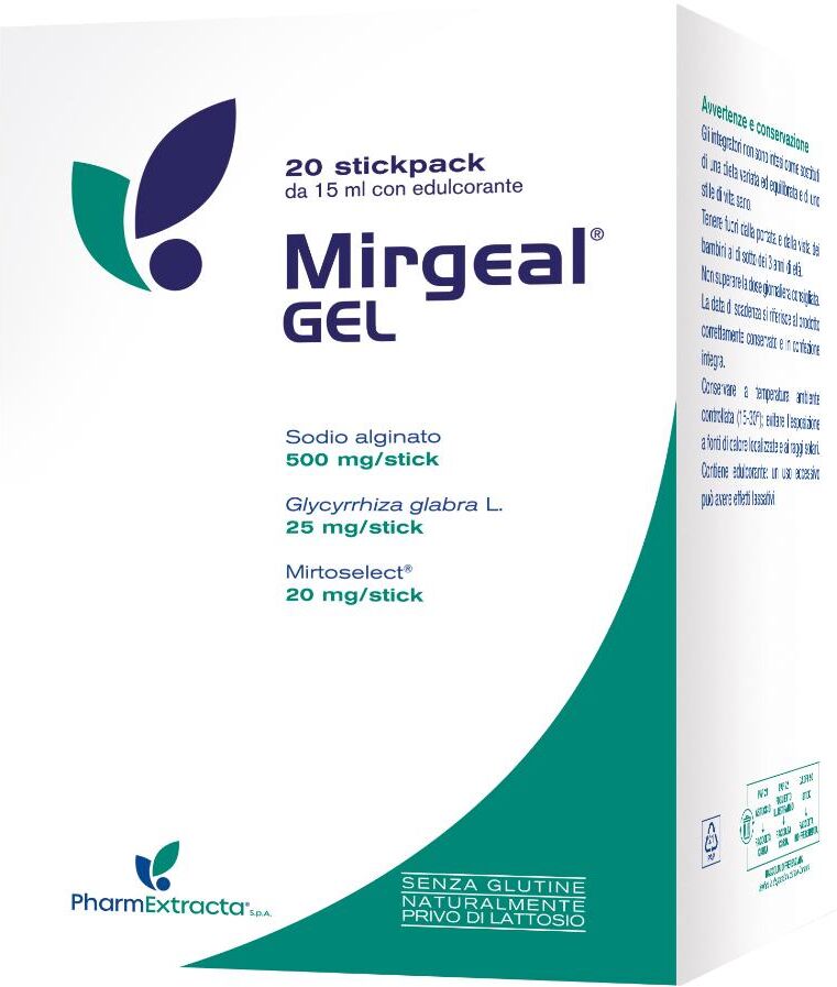 PHARMEXTRACTA SpA Mirgeal GEL, 20 Stickpack da 15 ml