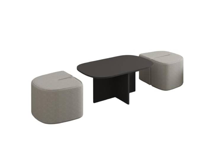 Hanah Home Modern Coffee Table Set (3 Pieces), Anthracite, 90 x 42.9 x 45 100% Melamine Coated Particle Board, 18mm Stylish & Functional for Living Rooms