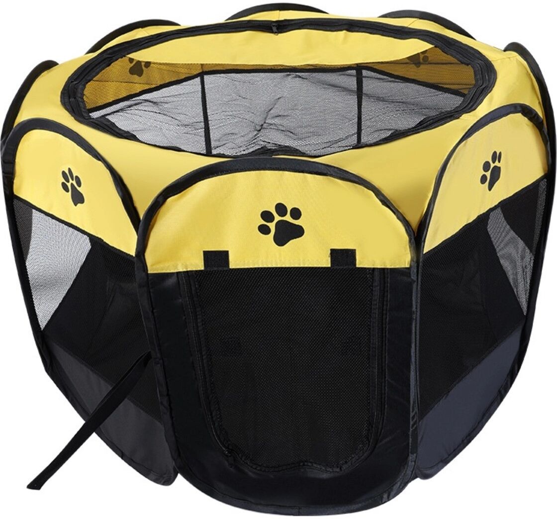 INF Faltbares Wurfzelt für Haustiere – Oxford-Gewebe, Indoor/Outdoor Wurfbox und tragbares Hundezelt S Gelb