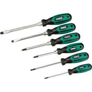 BrüderMannesmann Schraubendreher M 11113-6, Set, Schlitz, Kreuzschlitz, 6-teilig