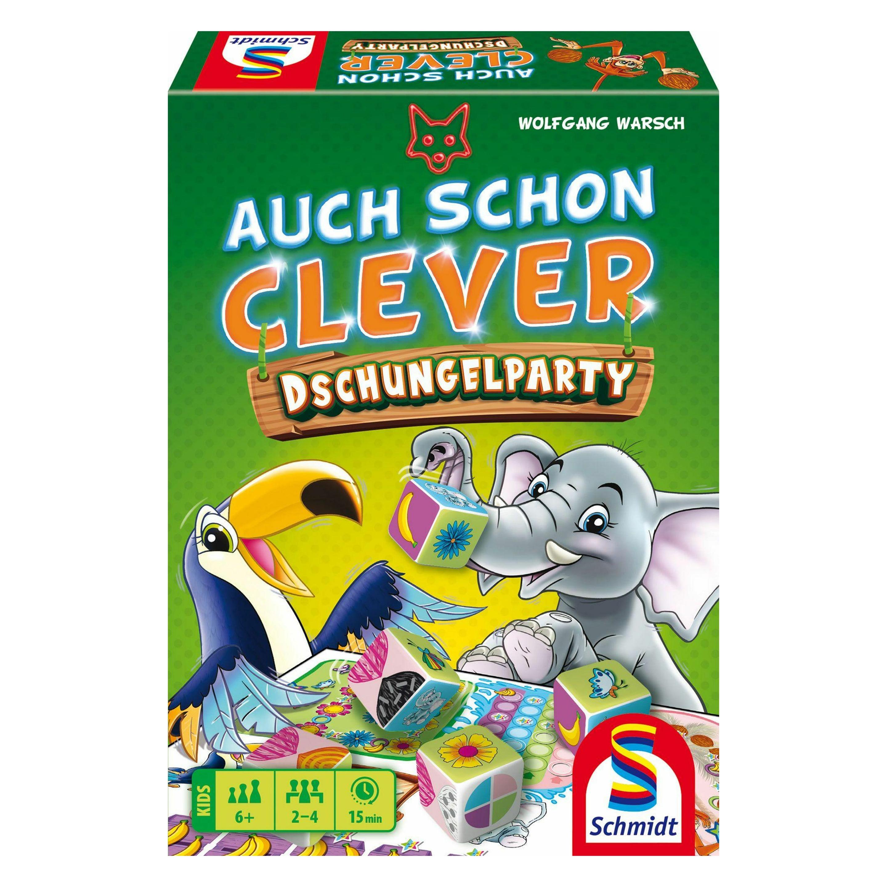 Schmidt Spiele SSP Auch schon clever - Dschungelparty (Deutsch, 2 - 4 Spieler) (40682)