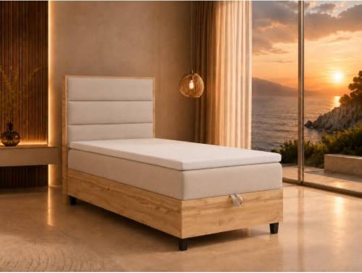 Best For Home Trinity K-1 Plate Single Boxspringbett 100x200 cm mit Topper