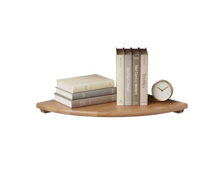 Relaxdays Étagère d'angle Murale\, H x l x P : 3 x 35 x 35 cm\, Noyer\, Salon\, déco\, Charge 5 kg\, Suspendue\, Naturel