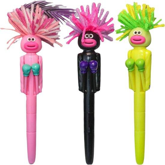 Bokspennen voor kinderen - Schrijfset met cartoon motieven - 3 stuks in meerdere kleuren
