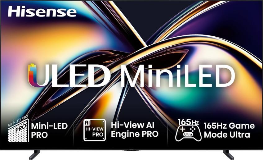 Hisense 100 '' U8Q | ULED MiniLED Smart TV 4K 165 Hz, 2,54 m (100"), 3840 x 2160 Pixel, ULED, Smart-TV, WLAN, Schwarz, Grau
