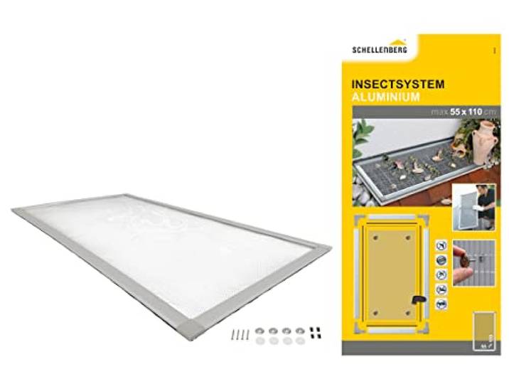 Schellenberg 50364 Lichtschachtabdeckung mit Alu-Rahmen, Sauberer Lichtschacht zur Kellerschachtabdeckung - 55 x 110 cm kürzbar, Aluminium