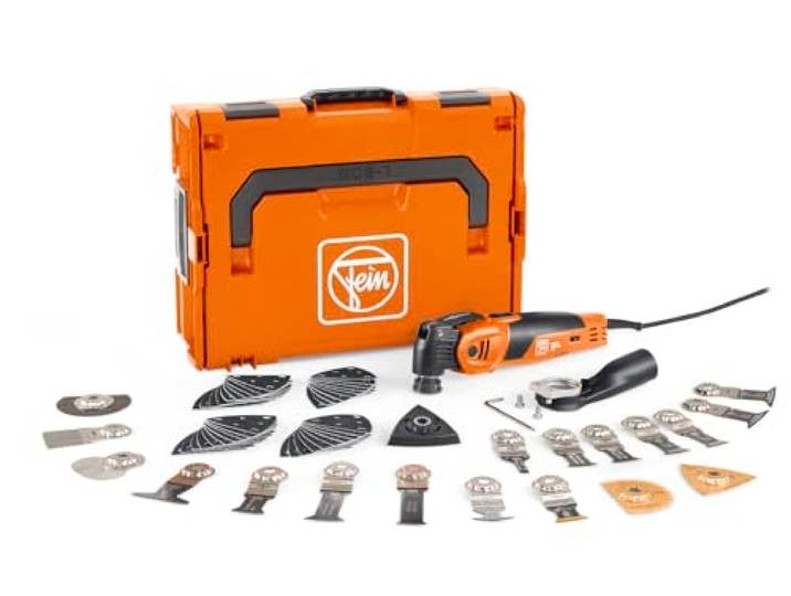 FEIN Multimaster MM 700 Max Top\, MultiTool avec plus de 60 accessoires Pour Bois\, Métal et Plastique\, Moteur FEIN 450 W\, Système anti-vibration\, Connexion StarlockPlus\, Système de serrage rapide