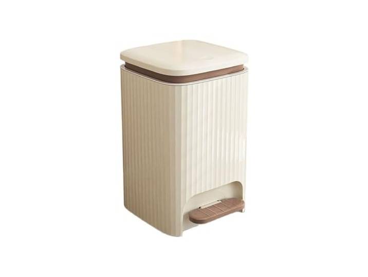 YUHANXINHESHE Badezimmer-Mülleimer mit Deckel for enge Räume, Papierkorb-Mülleimer for Schlafzimmer, Büro(Off white,Large)