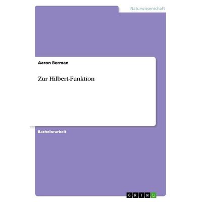 Zur Hilbert-Funktion, Taschenbuch von Aaron Berman, GRIN, 978-3-668-79104-6