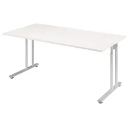 Geramöbel Schreibtisch »Lissabon« 180 cm beim Aufbau höhenverstellbar grau, 180x82x80 cm