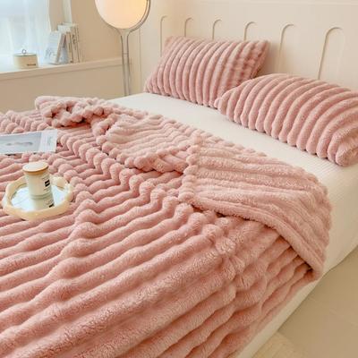 Uplift Treasures Thick Striped Multifunction Blanket Bed Cover pink 70.87 78.74 In