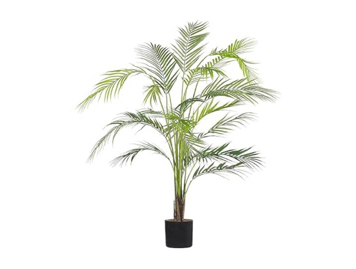 Beliani Dekorative Zimmerpalme aus Kunststoff 124 cm grün Areca Palm