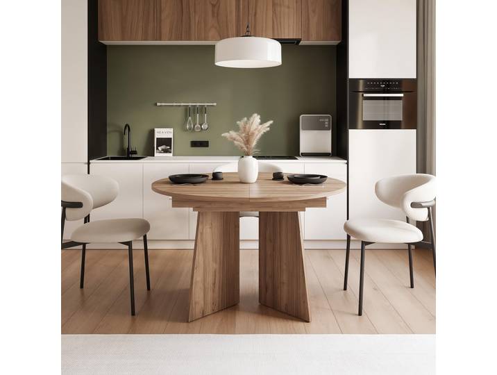Table extensible rectangulaire BELLAGIO en noyer\, élégante table à manger avec un grand plateau