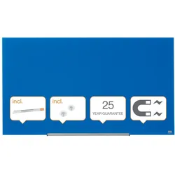 Nobo Glastafel Diamond 1264x711mm blau magnetisch, abnehmbare Stiftablage