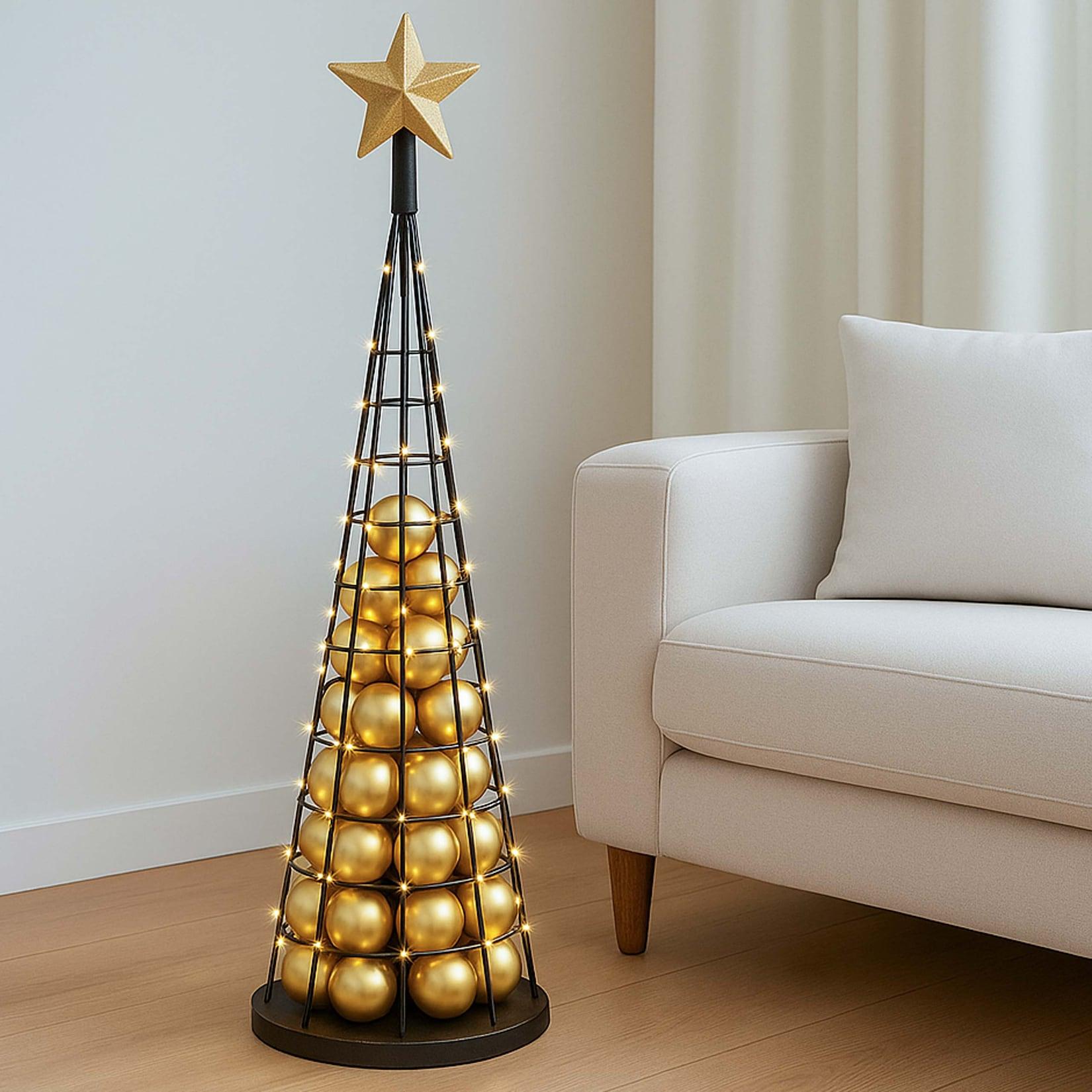 Deko-Baum MCW-O91, Weihnachtsbaum Schmuckbaum Weihnachtsdeko Christbaum zum Beschmücken, Metall 115cm ~ schwarz