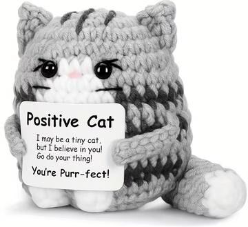 Inspired Finds Handmade Cat Accessories With Positive Energy Cards   Anime Style Polyester Home Decor Gift as Shown