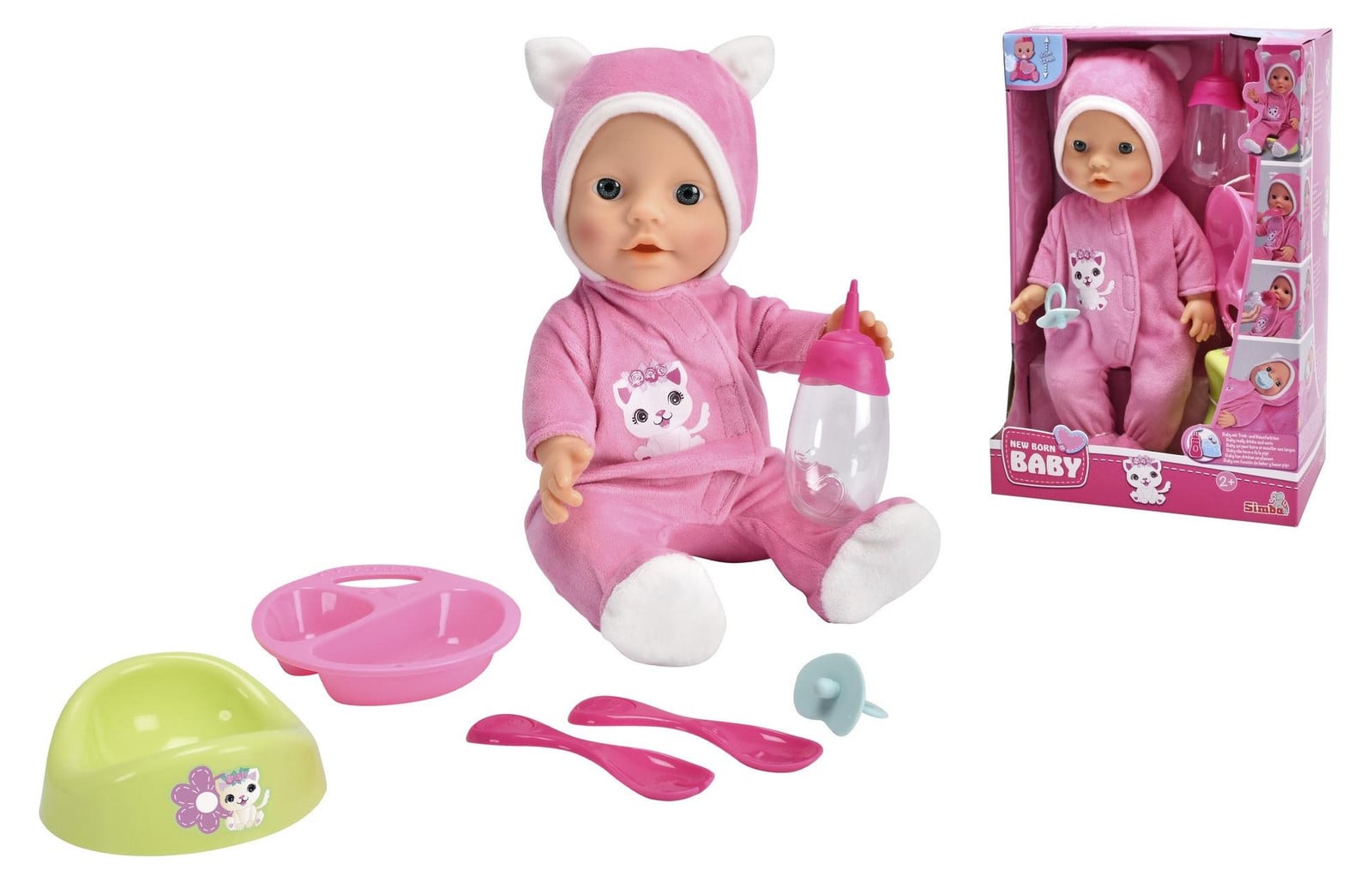 Miminko Simba knuffel in kattenpyjama met accessoires