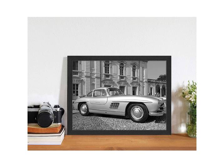 Bild Mercedes 300 sl Gullwing Rahmen: Massivholz Buche, lackiert Abdeckung: Plexiglas Schwarz 43 x 33cm