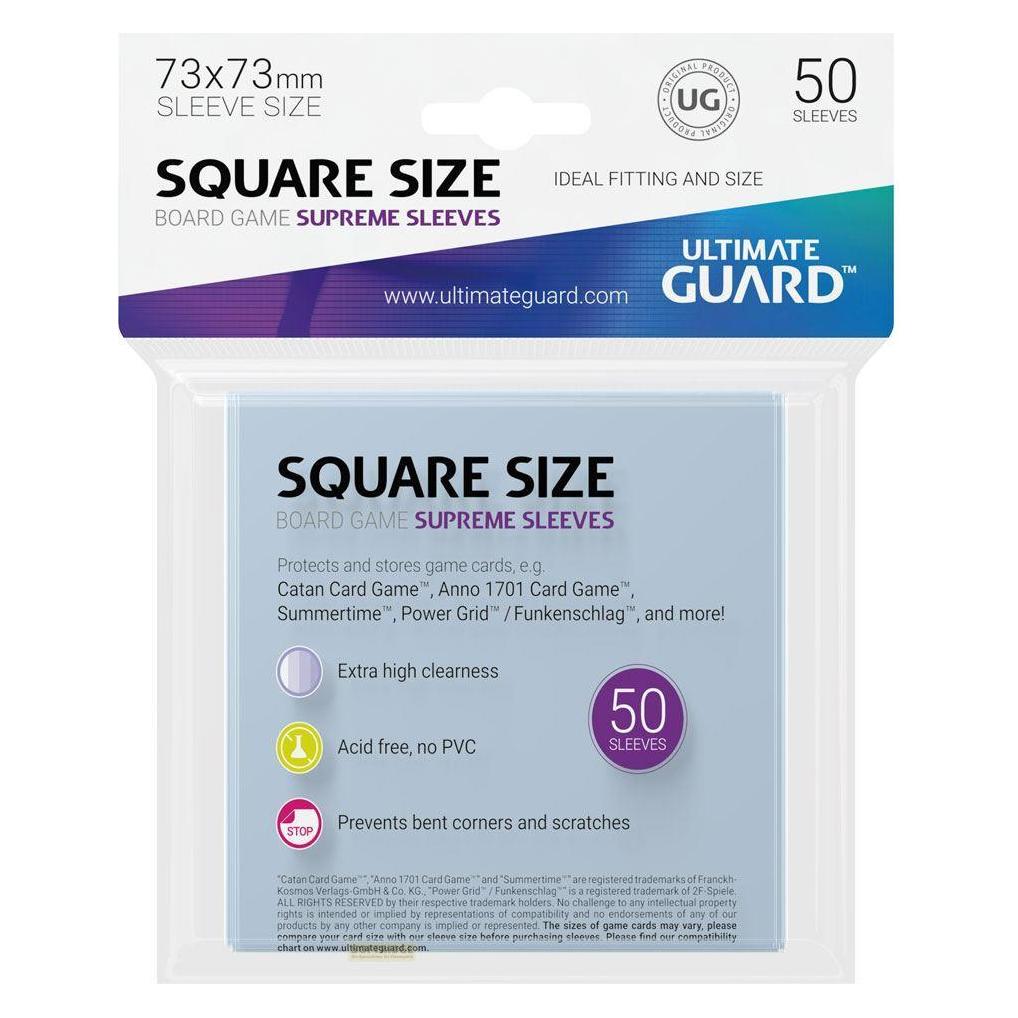 Ultimate Guard UGD010113 - Supreme 50 Kartenhüllen für Brettspiel-Karten, quadratisch 73x73 mm (UGD010113)