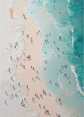Inspire Picks Summer Girl Pool Party Beach Canvas Wall Art Nordic Ocean Inspired Home Decor a 20x30cm No Frame