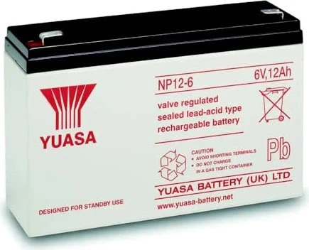 YUASA 6 Volt 12 Ah Wartungsfreier Bleiakku NP12-6