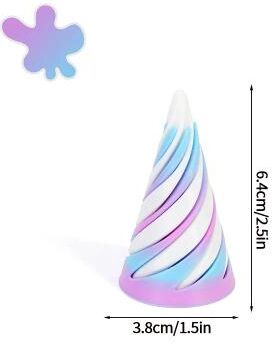 Inspire Select 3D Printed Rotating Spiral Cone Toy Anti Stress Impossible Pyramid Fidget With Bunny Design s10