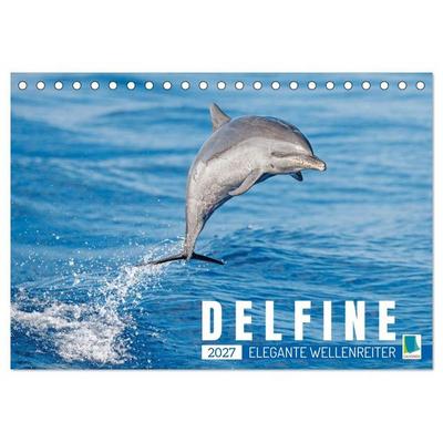 Delfine: Elegante Wellenreiter (Tischkalender 2027 DIN A5 quer), CALVENDO Monatskalender