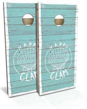 Skip's Garage Happy As A Clam Outdoor Cornhole Board Set