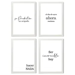 POSTER Set mit 4 Jetzt TypografieStil A3 Weißer Rahmen