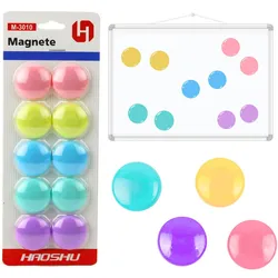 Magnet-Set für Magnettafeln, Bunt, 10 Stück, 3 cm