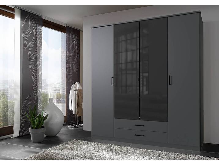 Drehtürenschrank Soest 180cm Schwarz