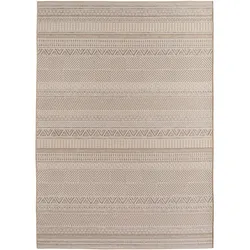 Carpetsale24 Outdoor Teppich Beige 200x290 cm, Wetterfest, ideal für Küche, Balkon, Terrasse, Garten auch Wohnzimmer, Skandinavisches Boho-Design
