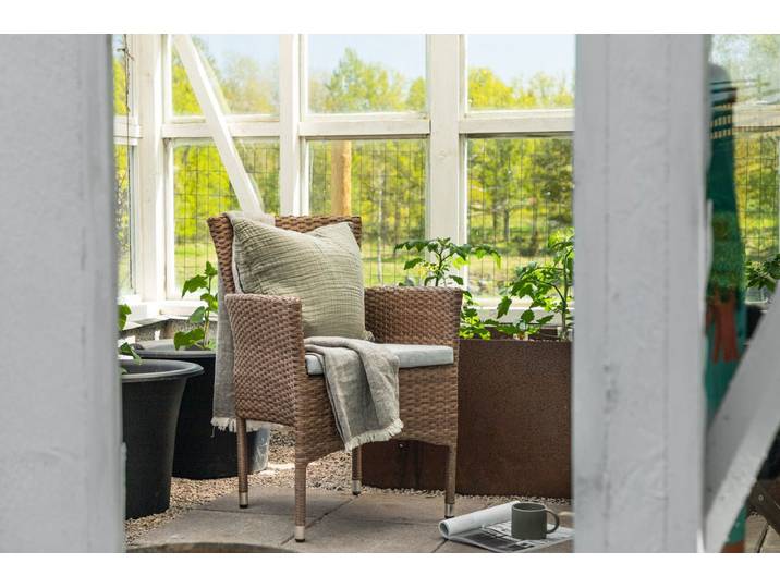 2er Set - Marina Gartenstuhl in Rattanoptik - Natur - Luxusbetten24