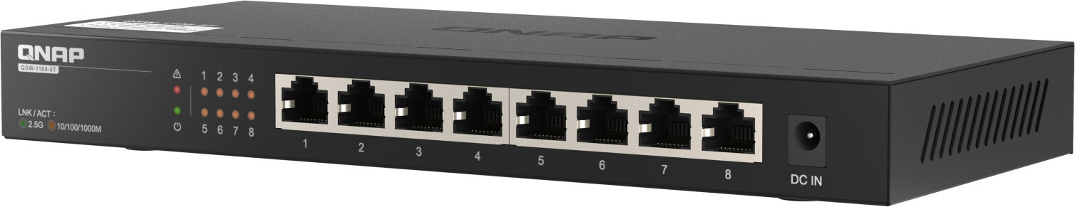 QNAP QSW-1108-8T, Unmanaged, 2.5G Ethernet (100/1000/2500), Vollduplex