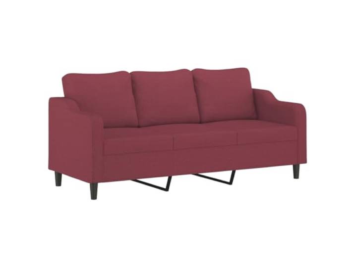 Makastle 3 Sitzer Sofa Couch Weinrot 180 cm Stoff